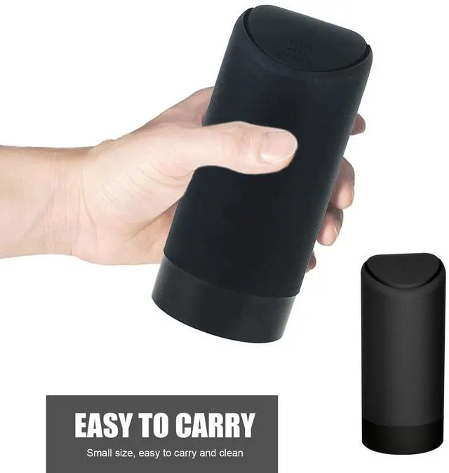 Alt view image 3 of 6 - Car Trash Can with Lid, Soft and Squeezable Silicone Silent Trash Can, Removable and Easy to Clean Multifunctional Storage Box, for Most Cars, Offices and Homes (Black)