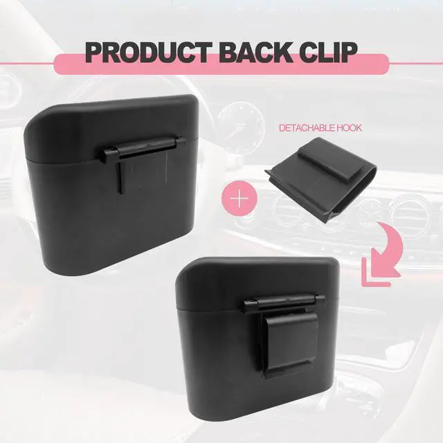 Alt view image 5 of 7 - Car Trash Can with Lid Leakproof Mini Vehicle Trash Bin and One Roll Plastic Trash Bag Automotive Garbage Container Bin for Vehicle Home Office (Black)