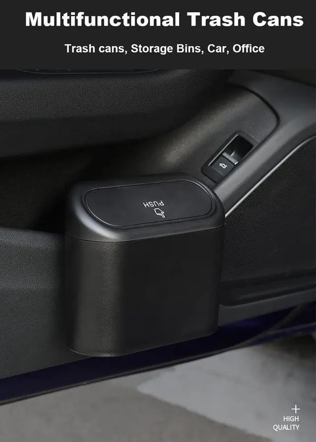 Alt view image 2 of 7 - Car Trash Can, 1.0 Liters, Plastic, Trash Can Set, Multi-Purpose, Easy to Install, Includes 75 Garbage Bags