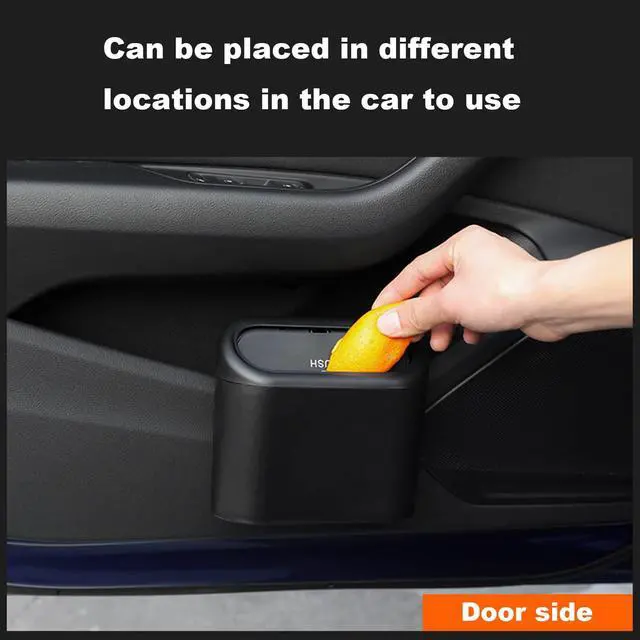 Alt view image 3 of 7 - Car Trash Can, 1.0 Liters, Plastic, Trash Can Set, Multi-Purpose, Easy to Install, Includes 75 Garbage Bags