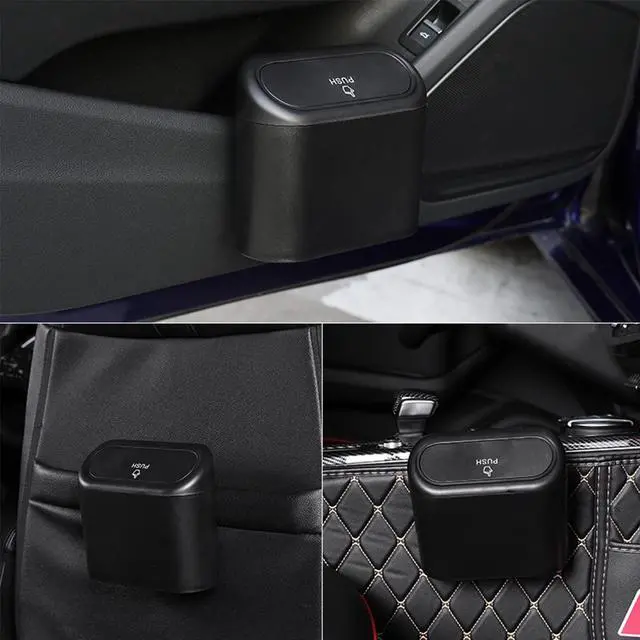 Alt view image 6 of 7 - Car Trash Can, 1.0 Liters, Plastic, Trash Can Set, Multi-Purpose, Easy to Install, Includes 75 Garbage Bags