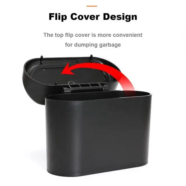 Alt view image 5 of 7 - Car Trash Can, 1.0 Liters, Plastic, Trash Can Set, Multi-Purpose, Easy to Install, Includes 75 Garbage Bags