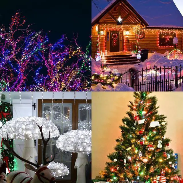 Alt view image 5 of 7 - Solar String Lights Outdoor, 66 Feet 200 LEDs 8 Modes Solar Fairy Lights for Outside, Waterproof Outdoor Light for Patio Yard Christmas Tree Halloween Wedding Party Decorations, Cool White