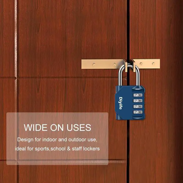 Alt view image 6 of 7 - Combination Lock, 4 Digit Outdoor Waterproof Padlock for Lockers