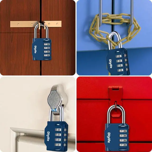 Alt view image 7 of 7 - Combination Lock, 4 Digit Outdoor Waterproof Padlock for Lockers