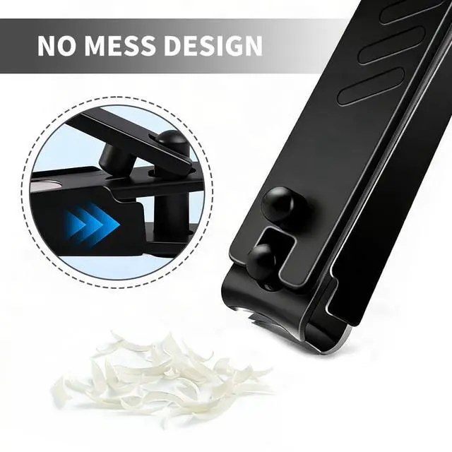 Alt view image 2 of 7 - Nail Clippers for Men & Women with Catcher No Splash, Self-Collecting Premium Steel Clippers for Fingernails & Toenails, Built-in Nail File, Ideal Gifts for Men, Stocking Stuffer Gift