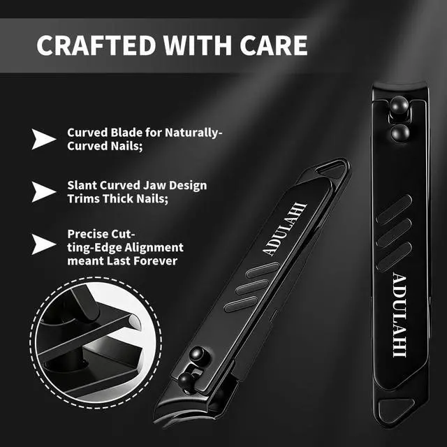 Alt view image 5 of 7 - Nail Clippers for Men & Women with Catcher No Splash, Self-Collecting Premium Steel Clippers for Fingernails & Toenails, Built-in Nail File, Ideal Gifts for Men, Stocking Stuffer Gift