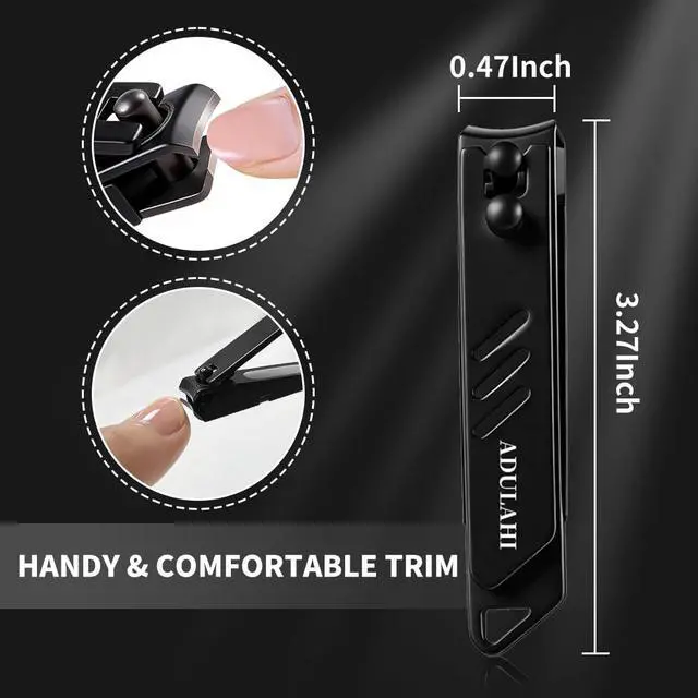 Alt view image 6 of 7 - Nail Clippers for Men & Women with Catcher No Splash, Self-Collecting Premium Steel Clippers for Fingernails & Toenails, Built-in Nail File, Ideal Gifts for Men, Stocking Stuffer Gift