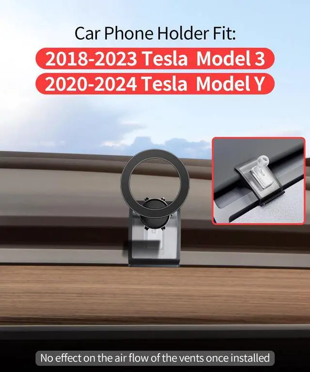 Alt view image 2 of 7 - Car Phone Holder for Tesla Model 3 2018-2023,Model Y 2020-2024 Accessories