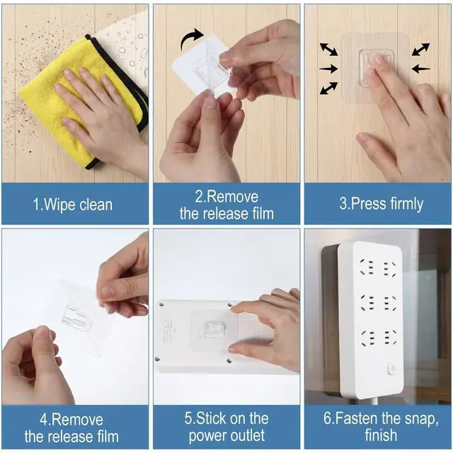 Alt view image 4 of 7 - 20 Pack Clear PVC Heavy Duty Double Sided Adhesive Wall Hooks | No Drill Self-Adhesive Hanging Hooks, Practical Storage Organizer for Home, Office, and RV Decor Items