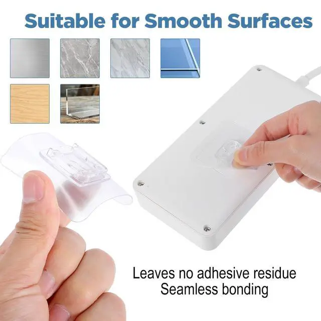 Alt view image 5 of 7 - 20 Pack Clear PVC Heavy Duty Double Sided Adhesive Wall Hooks | No Drill Self-Adhesive Hanging Hooks, Practical Storage Organizer for Home, Office, and RV Decor Items