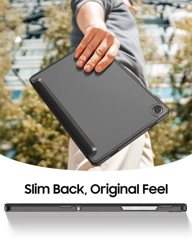 Alt view image 5 of 7 - Slim Case for Samsung Galaxy Tab A11+/A9+ 11 Inch, Black | Translucent Frosted Back Cover, Lightweight Tri-fold Stand, for Home/Office/School/Travel, Auto Wake/Sleep
