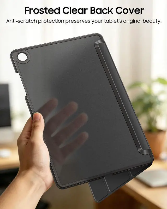 Alt view image 4 of 7 - Slim Case for Samsung Galaxy Tab A11+/A9+ 11 Inch, Black | Translucent Frosted Back Cover, Lightweight Tri-fold Stand, for Home/Office/School/Travel, Auto Wake/Sleep