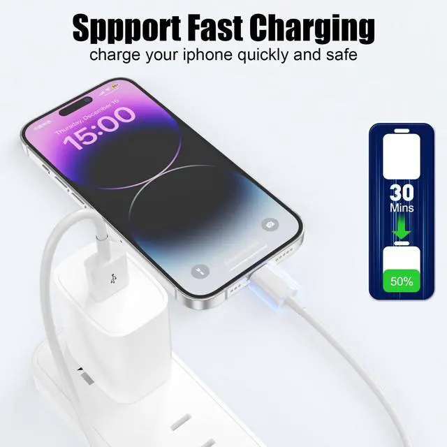 Alt view image 5 of 7 - USB to Lightning Cable, 2Pack 3FT iPhone Charger Cord for iPhone 14/13/12 | Car Apple CarPlay Cable, iPhone Charger Cord, Fast Charging for i Phone 14,14 Pro Max, 13/12/11/X/XS/XR/XS iPad