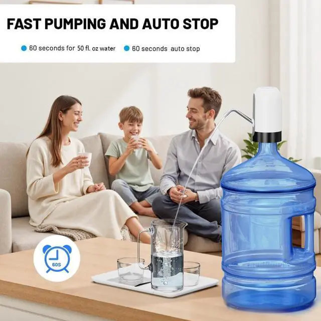 Alt view image 4 of 7 - 5 Gallon Water Dispenser,Portable USB Charging Water Bottle Pump | Water Jug Pump Water Dispenser for Home, Kitchen, Living Room, Office,Camping,Universal for 3-5 Gallon