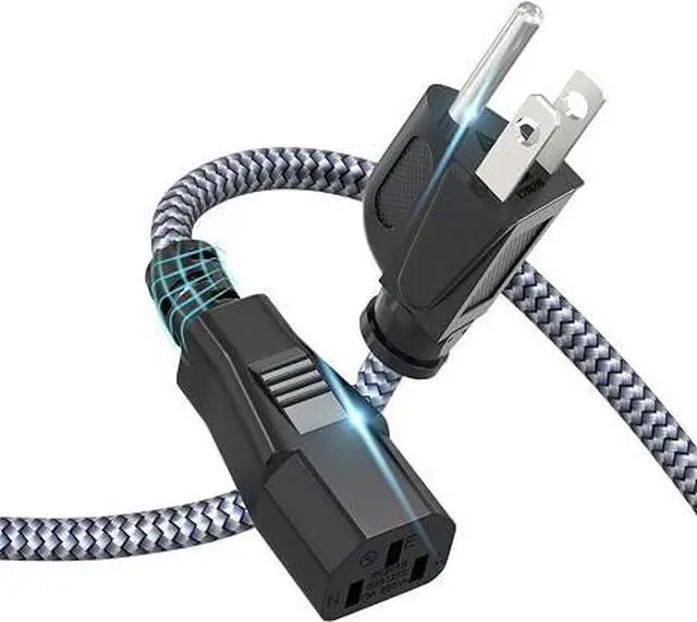 Main image of Power Cord, Goalfish 10A 18AWG AC Power Cable 10FT(3m) Nylon Braided 3 Prong Power Cord Replacement Power Cable UL Certified for Computer, TV, Monitor, Printer, PC, Projector, Power Supply