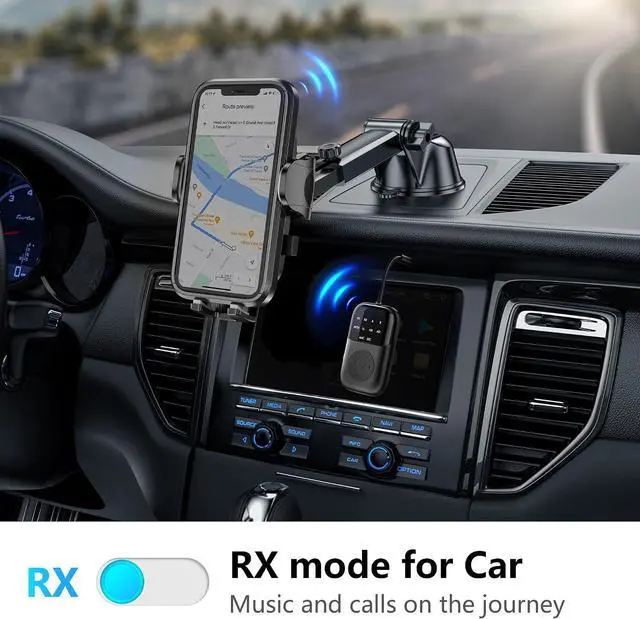 Alt view image 7 of 7 - 5.4 Transmitter Receiver, 2-in-1 Airplane Bluetooth Adapter, Dual Headphones & 24H Battery Life for TV, Airplane, Car, Tablets, Wireless TV Headpset, Compatible with AirPods & aptX