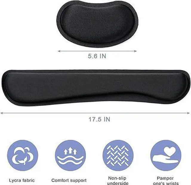 Alt view image 3 of 7 - Keyboard Wrist Rest,Ergonomic Wrist Rest,Superfine Fabric and Gel Memory Foam Wrist Pad for Computer Keyboard for Easy Typing & Pain Relief, Suitable for Office, Family, Outdoor, Black