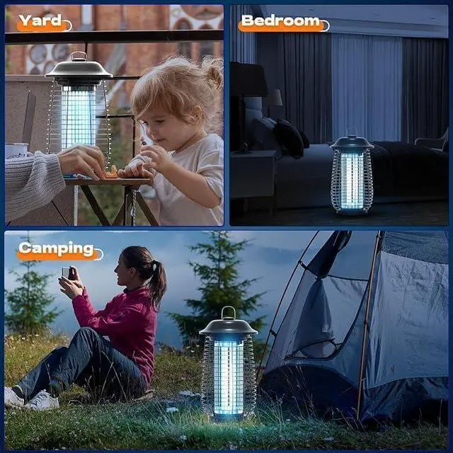Alt view image 3 of 6 - Bug Zapper Indoor & Outdoor, 4200V Electric Mosquito Zapper, 10 Years Lifespan, 6.5ft Power Cord, Waterproof, Fly Trap Mosquito Trap, Fly Killer Fly Zapper for Home, Patio, Kitchen, Backyard, Camping