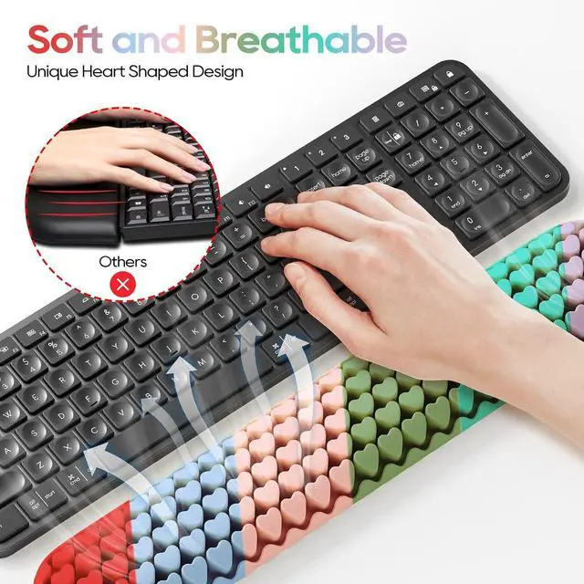 Alt view image 5 of 7 - Keyboard Wrist Rest, Mecyfaty Wrist Rest for Computer Keyboard, Ergonomic Mouse Wrist Pad Made of Comfortable and Breathable Silicone, Computer Mouse for Desk Office Supplies