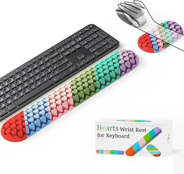 Main image of Keyboard Wrist Rest, Mecyfaty Wrist Rest for Computer Keyboard, Ergonomic Mouse Wrist Pad Made of Comfortable and Breathable Silicone, Computer Mouse for Desk Office Supplies