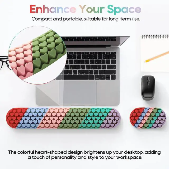 Alt view image 6 of 7 - Keyboard Wrist Rest, Mecyfaty Wrist Rest for Computer Keyboard, Ergonomic Mouse Wrist Pad Made of Comfortable and Breathable Silicone, Computer Mouse for Desk Office Supplies