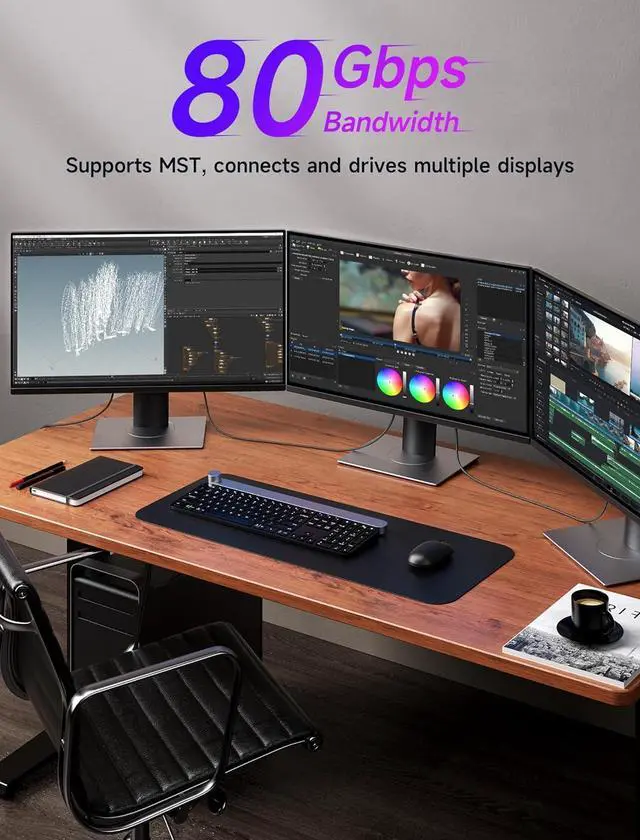 Alt view image 5 of 7 - 10ft DisplayPort Cable 2.1 for 5090,7900 Graphics/Gaming Monitor | 16K Resolution, 240Hz Refresh Rate, 80Gbps BandWidth, Support MST, Braided Cable, Dynamic HDR