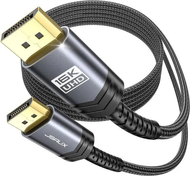 Main image of 10ft DisplayPort Cable 2.1 for 5090,7900 Graphics/Gaming Monitor | 16K Resolution, 240Hz Refresh Rate, 80Gbps BandWidth, Support MST, Braided Cable, Dynamic HDR