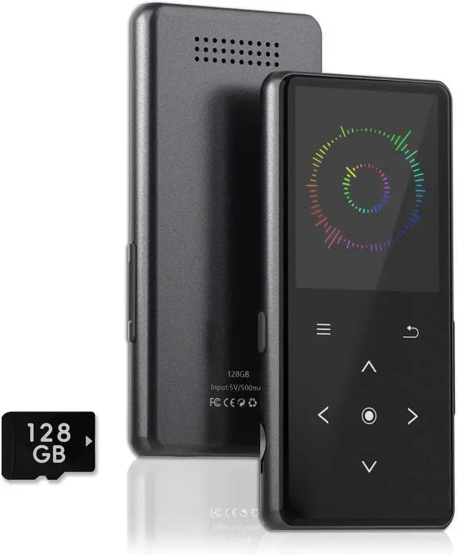 Main image of 128GB MP3 Player with Bluetooth, Portable Music Player with Built-in Speaker, Enjoying Your Digital Music and Audiobooks Anytime,Includes FM Radio,Recorder,E-Book,and Comes with Earphones