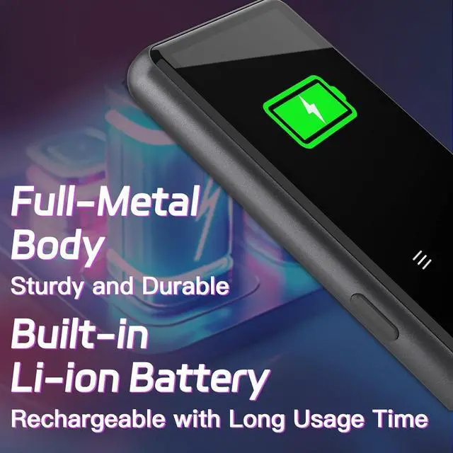 Alt view image 5 of 6 - 128GB MP3 Player with Bluetooth, Portable Music Player with Built-in Speaker, Enjoying Your Digital Music and Audiobooks Anytime,Includes FM Radio,Recorder,E-Book,and Comes with Earphones