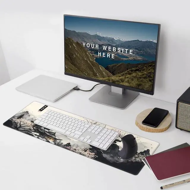 Alt view image 7 of 7 - Japanese Mouse Pad, Large Japanese Desk Mat, XL Anime Gaming Keyboard Mat, Non-Slip Rubber Base, Big Extended Desk Protector for Home Office, 31.5x11.8