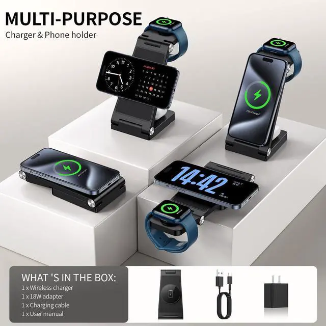 Alt view image 2 of 7 - 2026 Traveling Wireless Mag-Safe Fast Charging Station