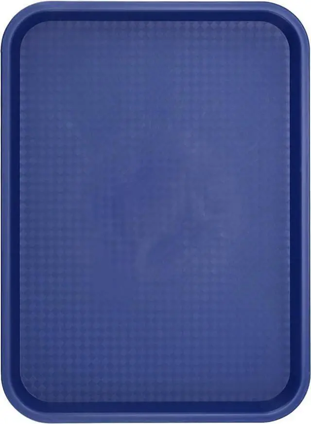 Main image of 6 Pack 13 x 9 Inch Blue Rectangular Dining Trays, Cafeteria and Restaurant Serving Trays