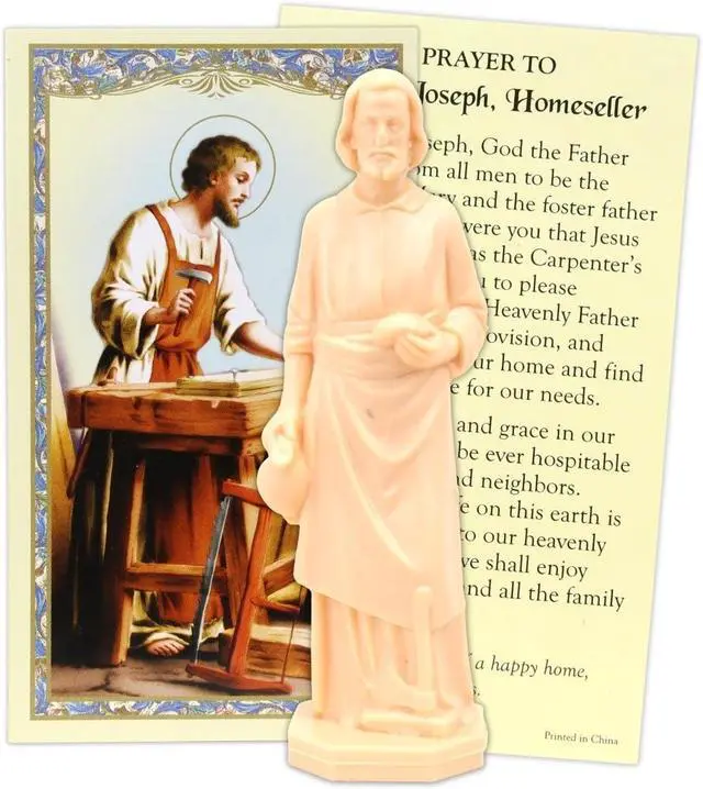 Main image of Saint Joseph Statue Home Seller Kit, Religious Figurine and Prayer Card,