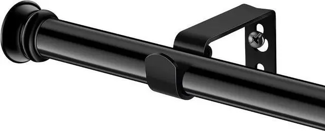 Main image of Small Curtain Rods for Windows 30" to 45" 5/8 Inch Standard Decorative Black