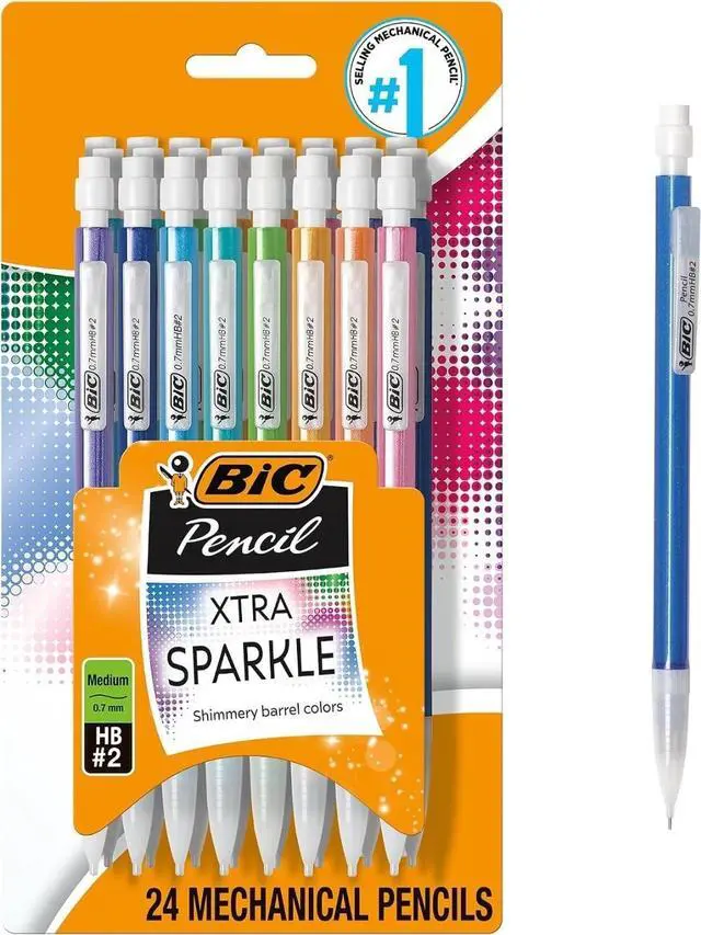 Main image of Xtra-Sparkle 2 Mechanical Pencils, 24-Count Pack, 0.7mm Point | Colorful