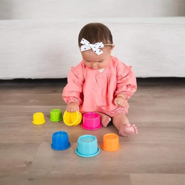 Alt view image 3 of 4 - Stack & Count Stacking Cups - Colorful Baby Stacking Water Toys Set - Stackable