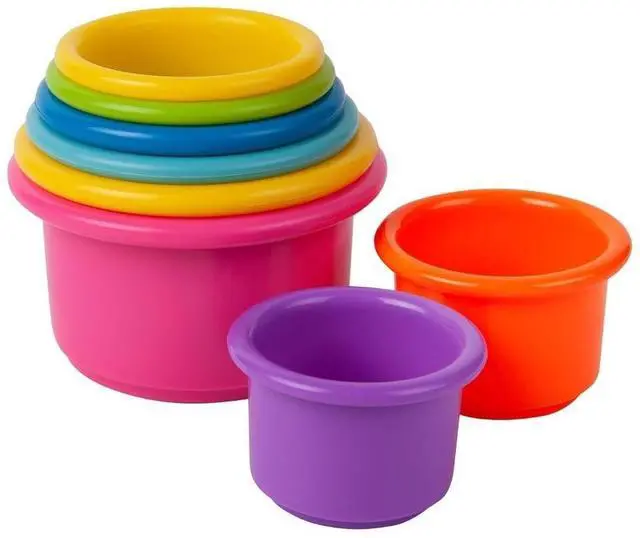 Main image of Stack & Count Stacking Cups - Colorful Baby Stacking Water Toys Set - Stackable
