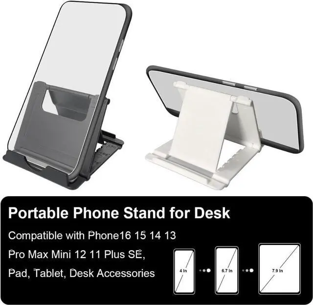 Alt view image 3 of 4 - 2 Pack Cell Phone Stand, Foldable Phone Holder for Desk Compatible with Phone