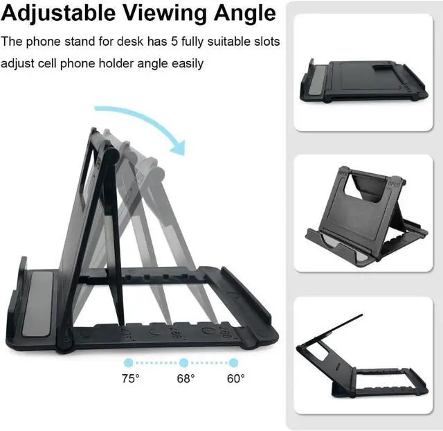 Alt view image 4 of 4 - 2 Pack Cell Phone Stand, Foldable Phone Holder for Desk Compatible with Phone