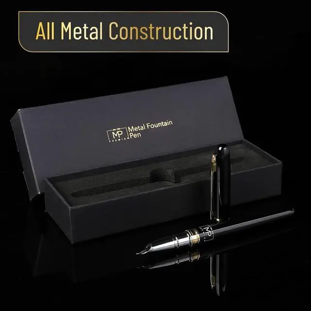 Alt view image 3 of 4 - - Luxury Fountain Pen, Fine Nib, Black Fountain Pens for Writing | Luxury Pen,