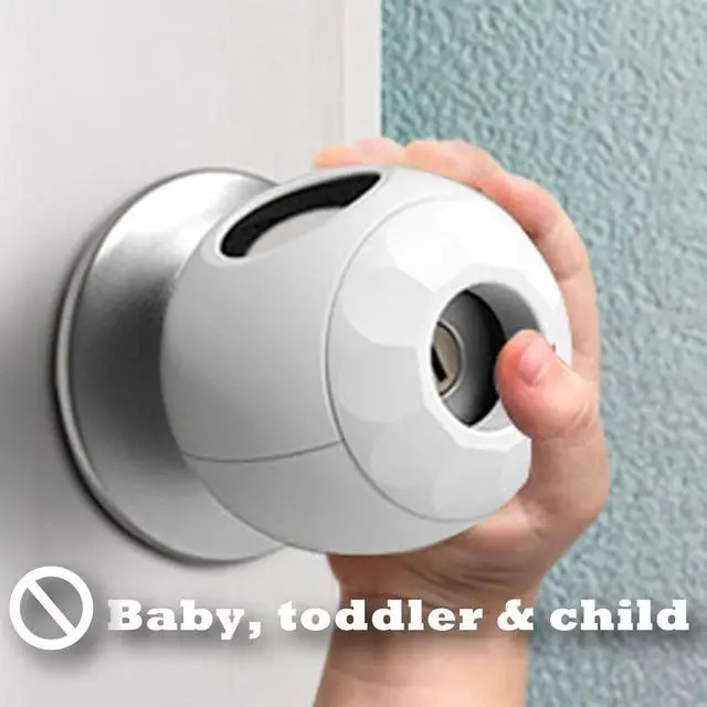 Alt view image 3 of 4 - 1 Pack Childproof Door Knob Covers Babyproof Child Door Locks Door Handle Baby