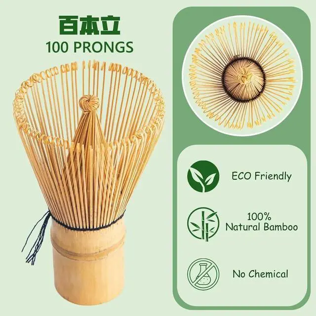 Alt view image 4 of 4 - Matcha Whisk Set 5pcs Bamboo Chasen with Holder, Chashaku Scoop, Spoon, Fine