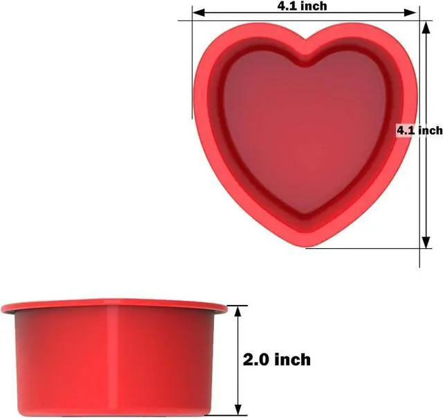 Alt view image 3 of 4 - 4 inch Heart Cake Pans, 6 Pack Nonstick Mini Heart Shaped Cake Pans | Heart