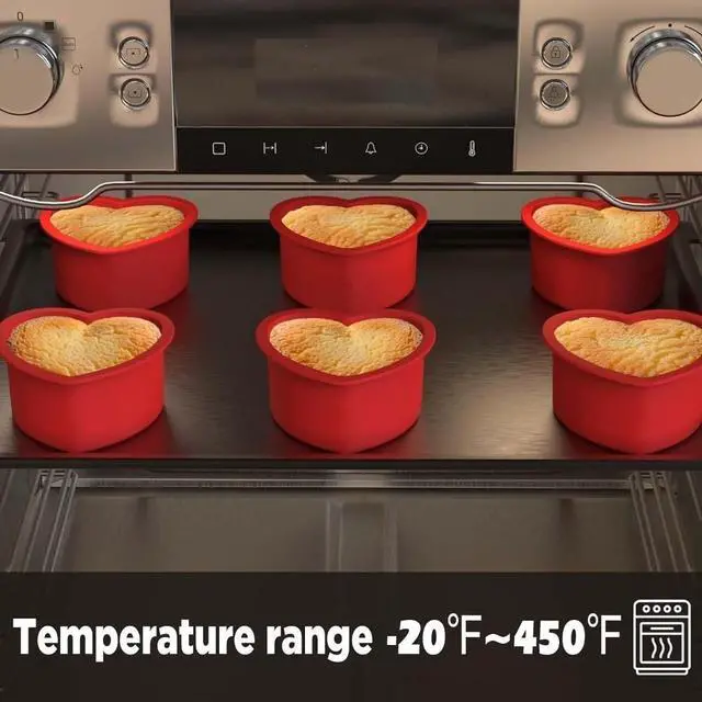 Alt view image 4 of 4 - 4 inch Heart Cake Pans, 6 Pack Nonstick Mini Heart Shaped Cake Pans | Heart