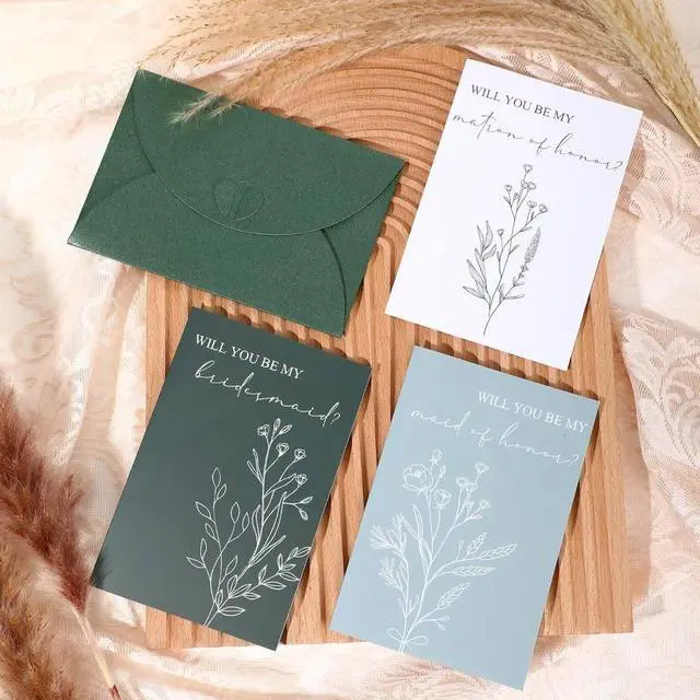 Alt view image 3 of 4 - 16 Pcs Bridesmaid Proposal Cards with Envelopes 6 Will You Be My Bridesmaid 1