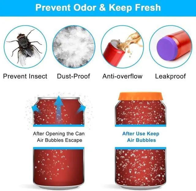 Alt view image 3 of 4 - 6 Pack Silicone Soda Can Cover Lids, Reusable Soda Can Lids Beer Can Covers