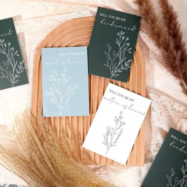 Alt view image 4 of 4 - 16 Pcs Bridesmaid Proposal Cards with Envelopes 6 Will You Be My Bridesmaid 1