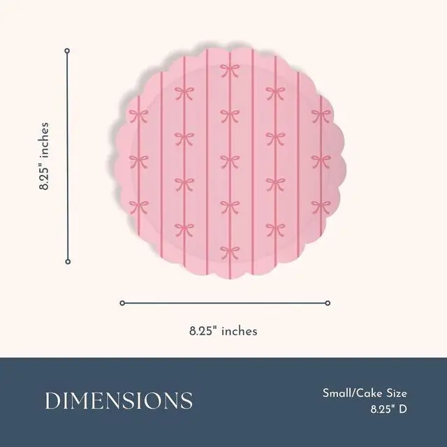 Alt view image 3 of 4 - Bonjour Fête Petal Pink Bow Small Plates, Pack of 8, 8.25" | Dessert Plates