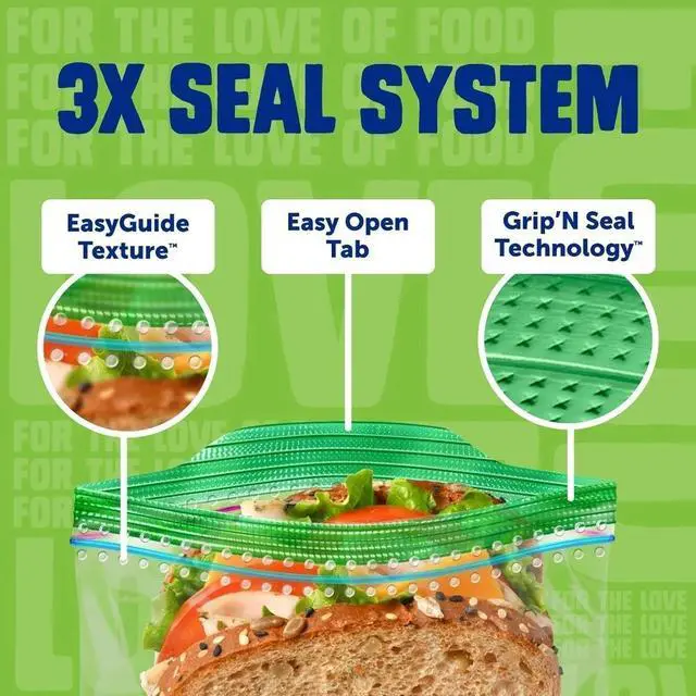 Alt view image 2 of 4 - Sandwich and Snack Bags, Easy Open and Close, Plastic Food Storage Bags, 105